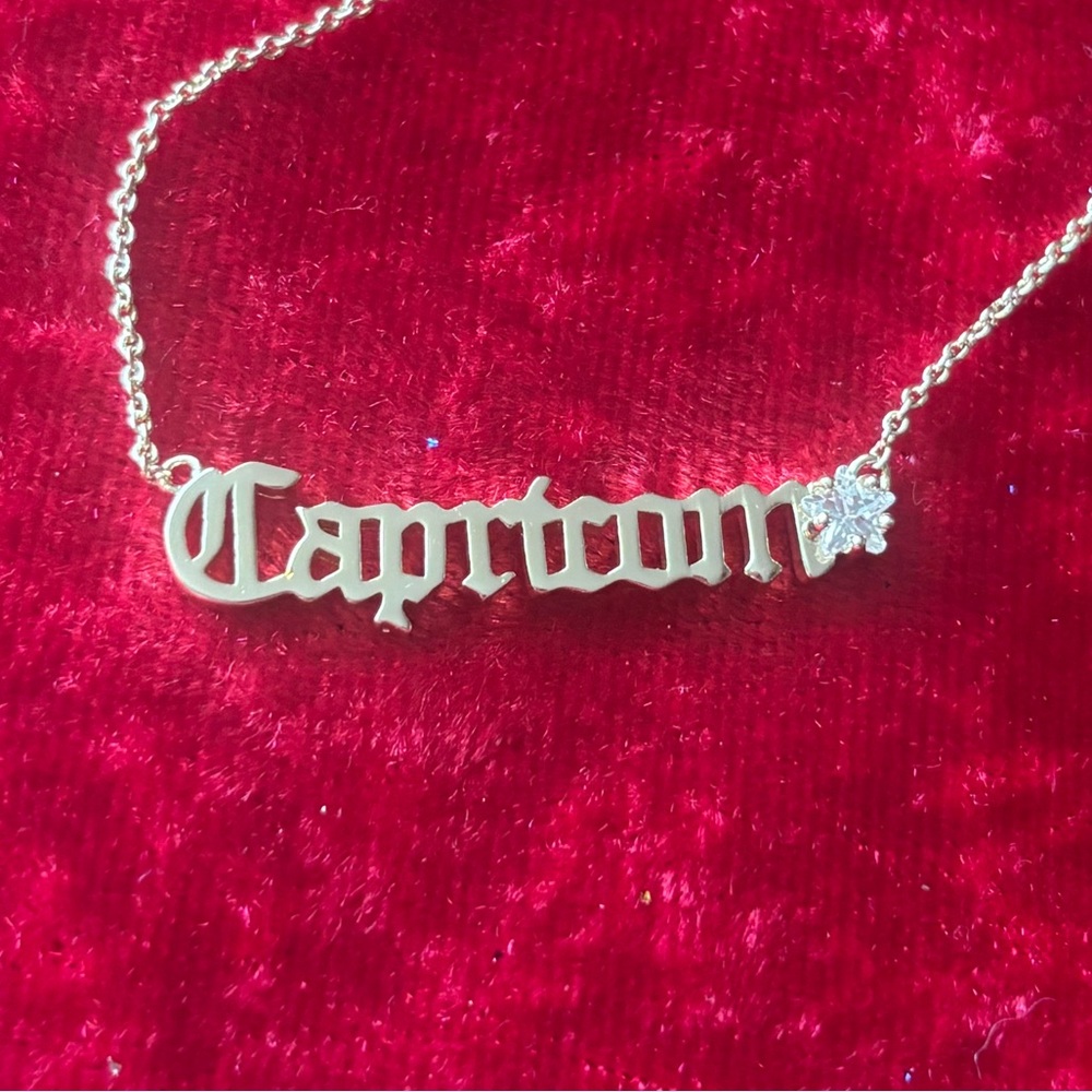 #J136 NWT Melinda Maria Zodiac "Capricorn" necklace 18k gold plated with crystal